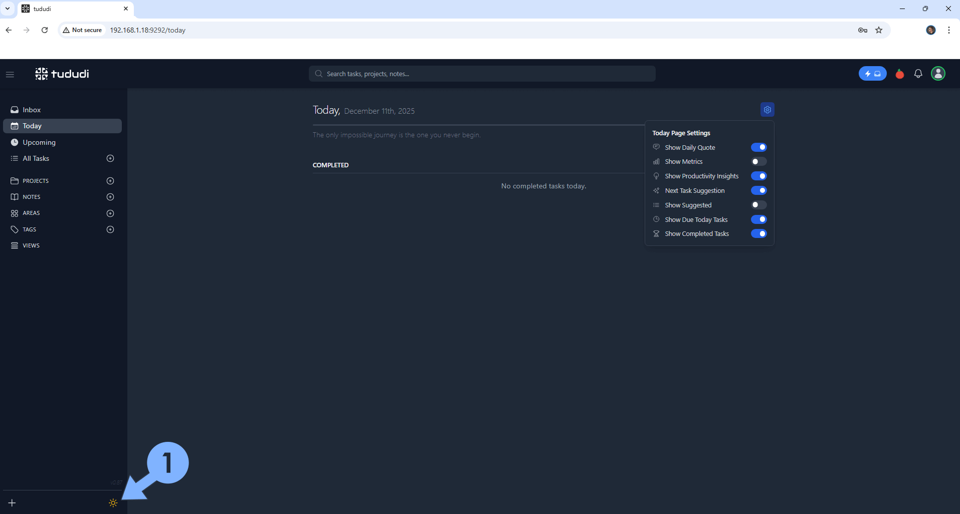 Tududi Synology NAS Set up 6 new 2025