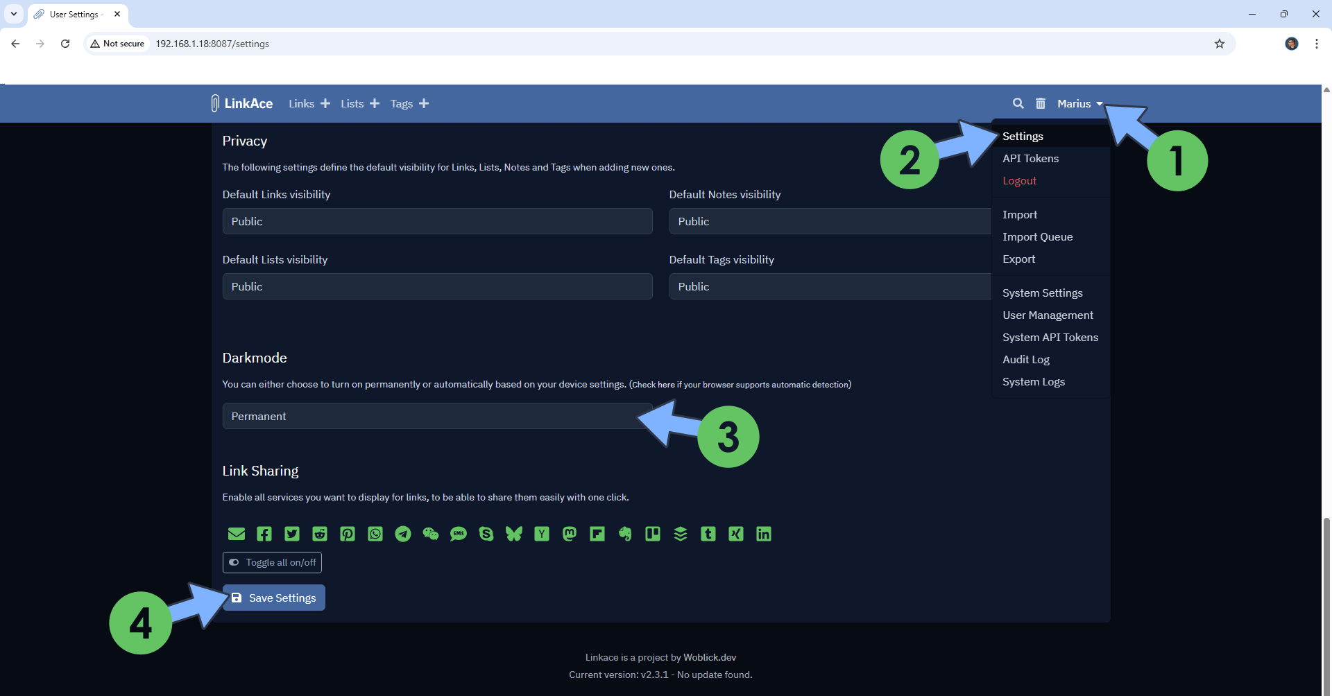 LinkAce Synology NAS Set up 10