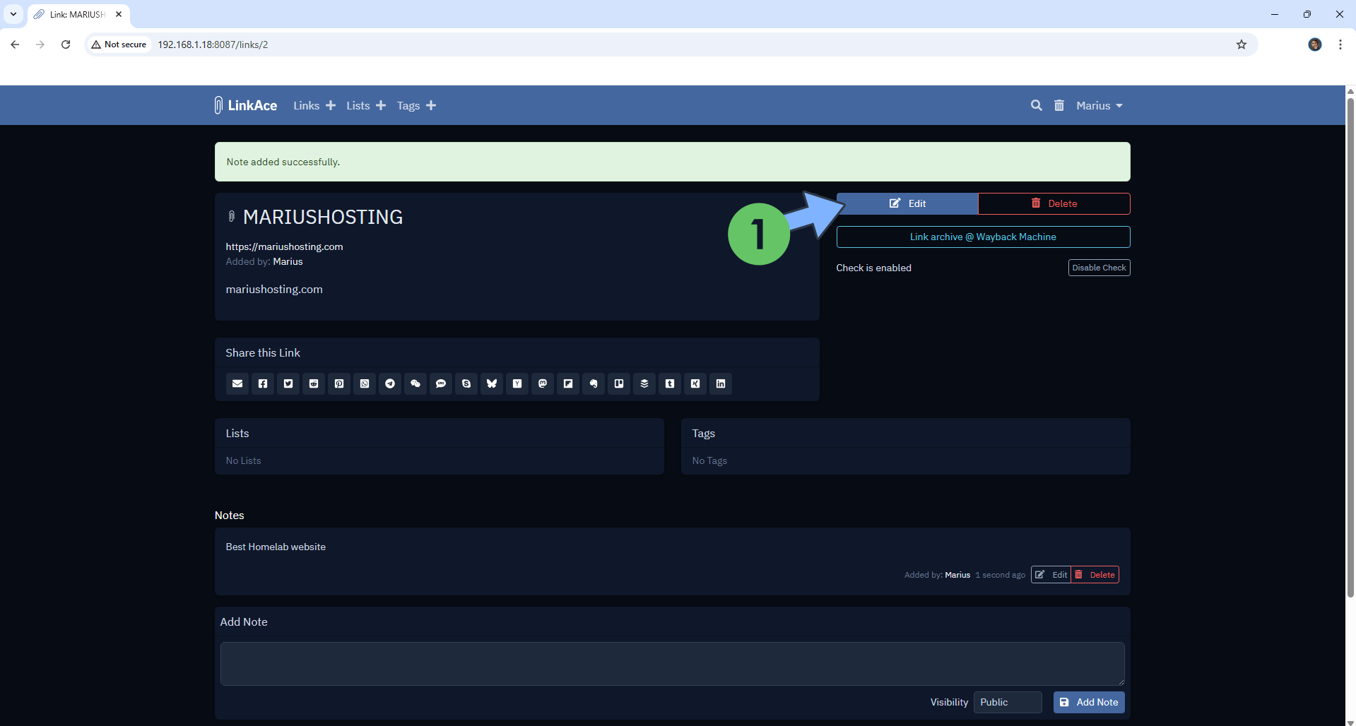 LinkAce Synology NAS Set up 12
