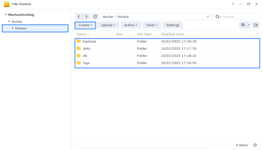 LinkAce Synology NAS Set up 2