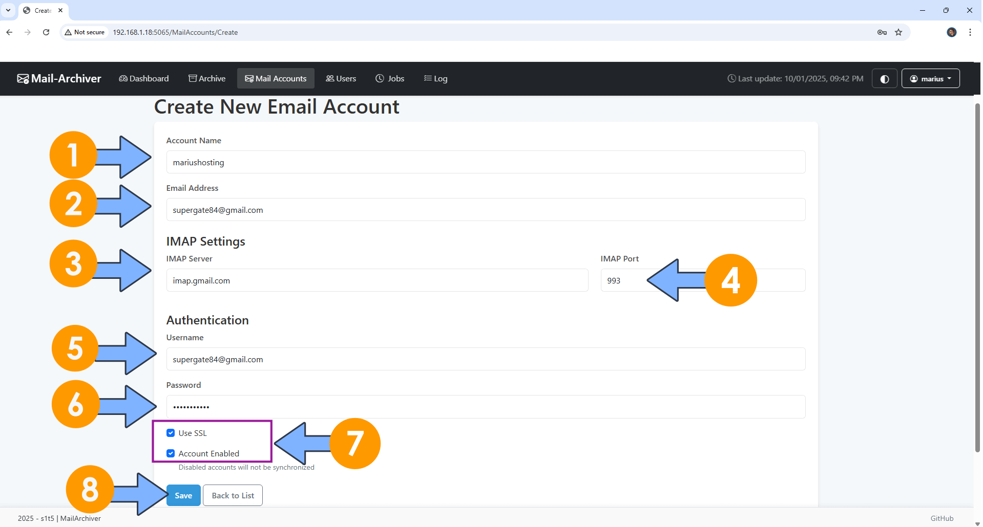 Mail Archiver UGREEN NAS Set up 7