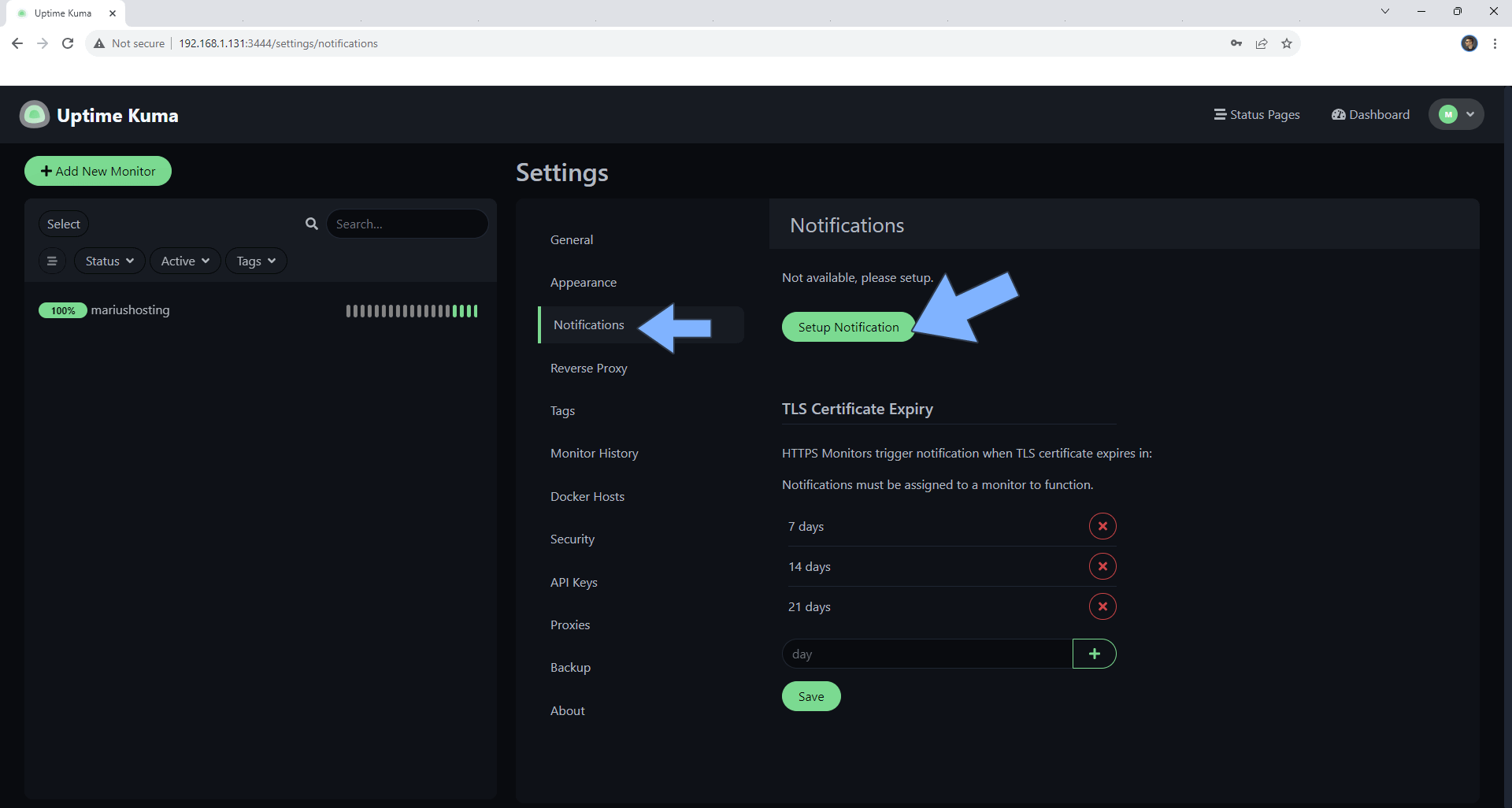 Uptime Kuma UGREEN NAS Set up 10