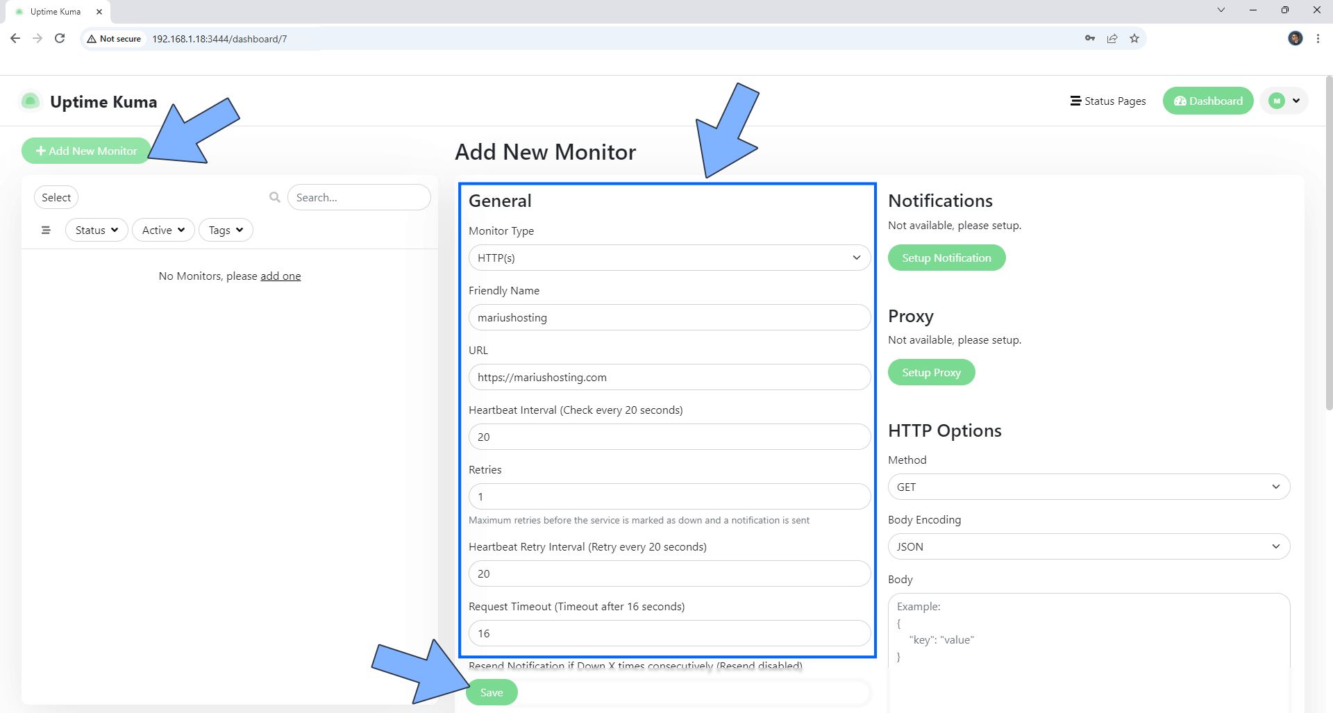 Uptime Kuma UGREEN NAS Set up 6