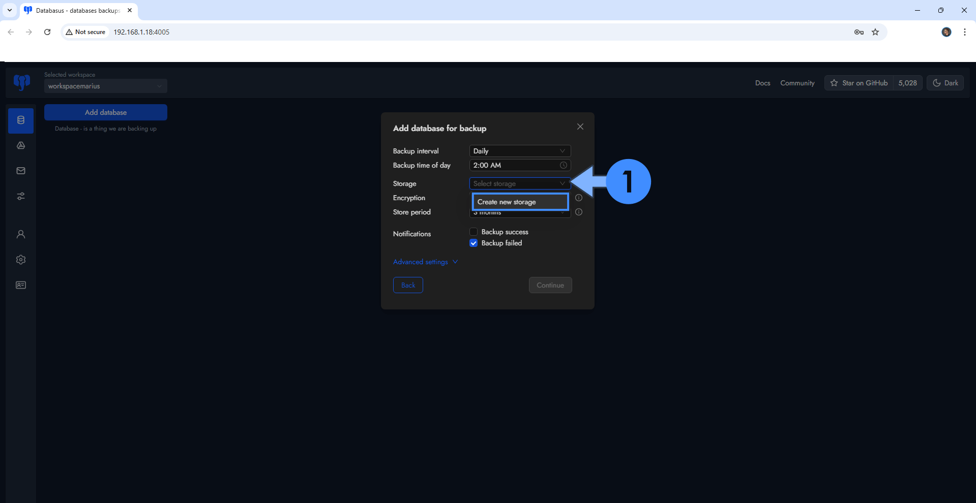 Databasus Synology NAS Set up 10 new 2027