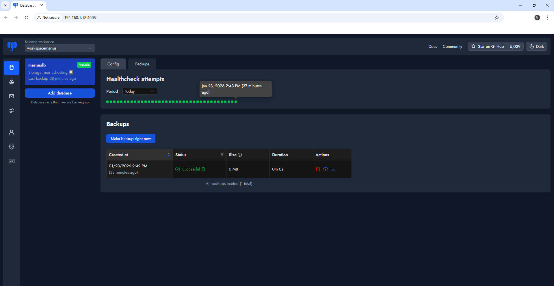 Databasus Synology NAS Set up 15 new 2027