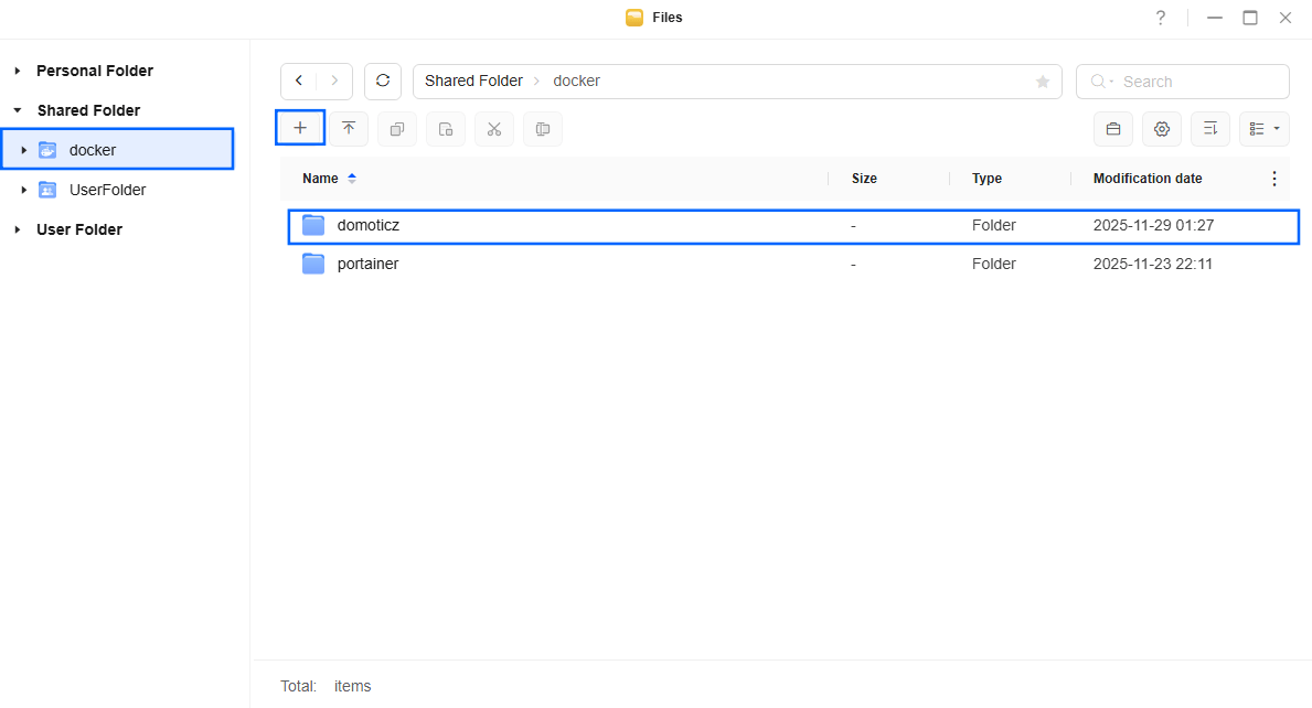 Domoticz UGREEN NAS Set up 1