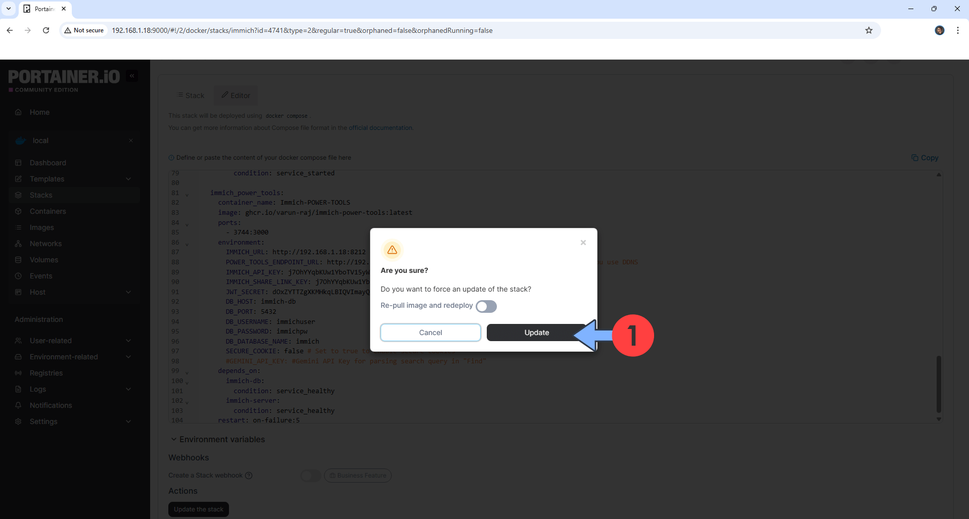 Immich POWER TOOLS Synology NAS Set up 7