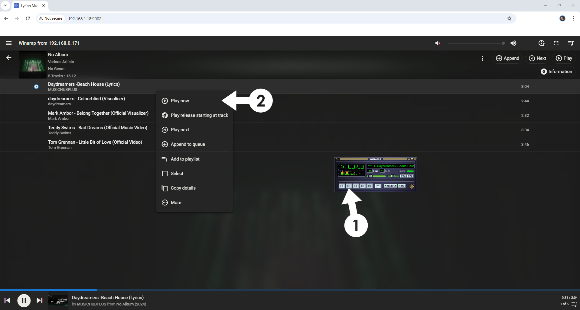 Lyrion Music Server UGREEN NAS Set up 14