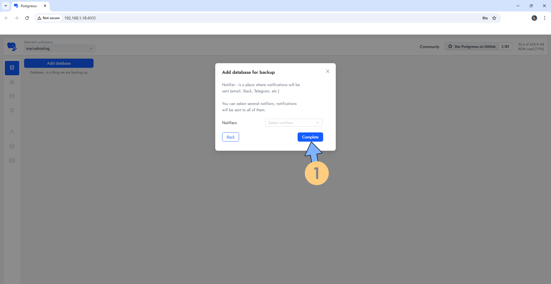 Postgresus Synology NAS Set up 12