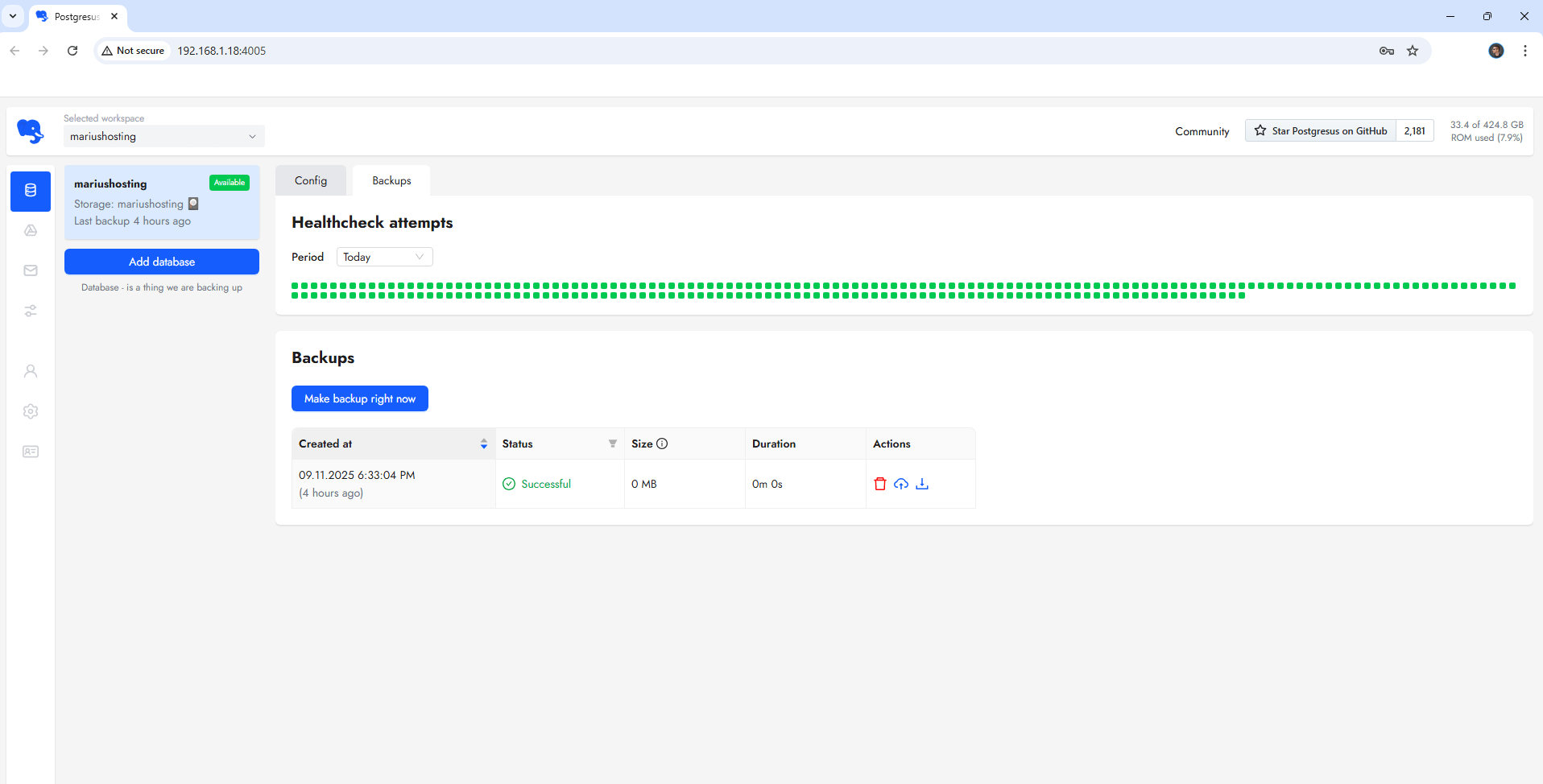 Postgresus Synology NAS Set up 13