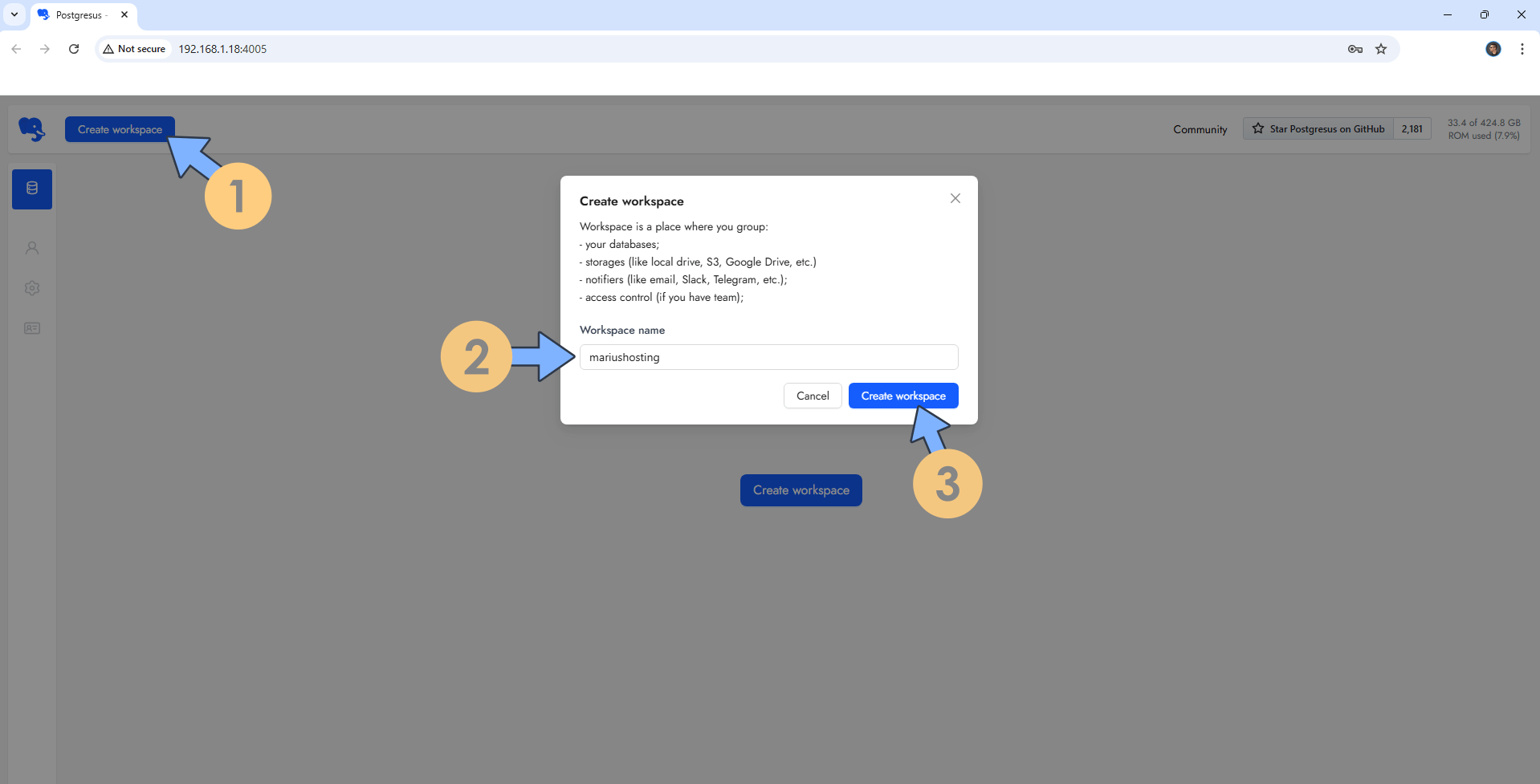 Postgresus Synology NAS Set up 5
