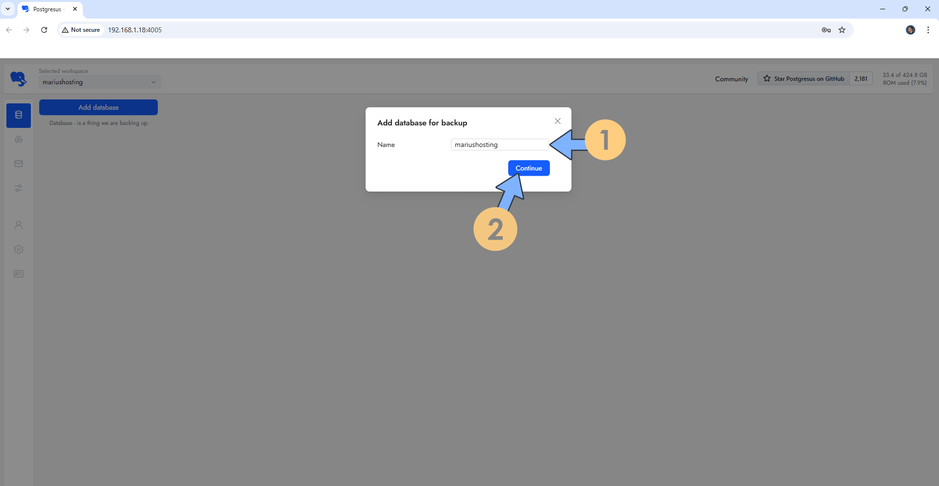 Postgresus Synology NAS Set up 6