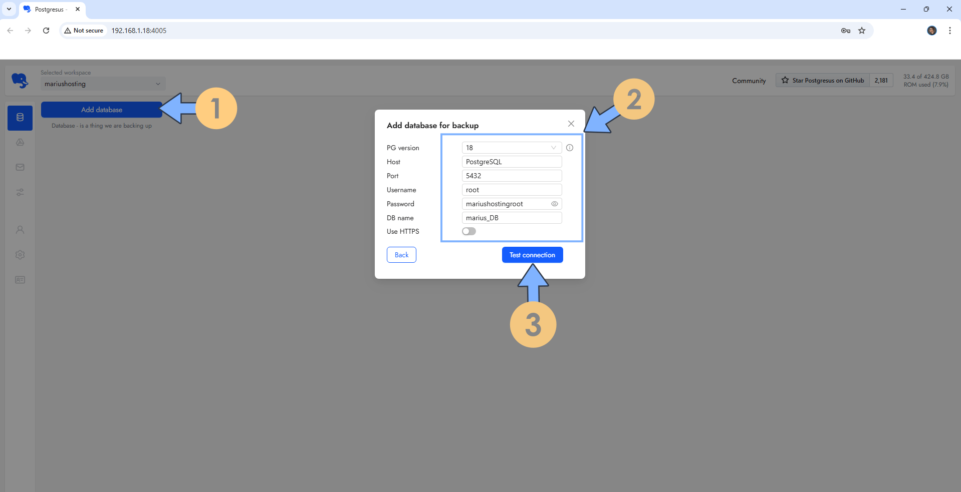 Postgresus Synology NAS Set up 7