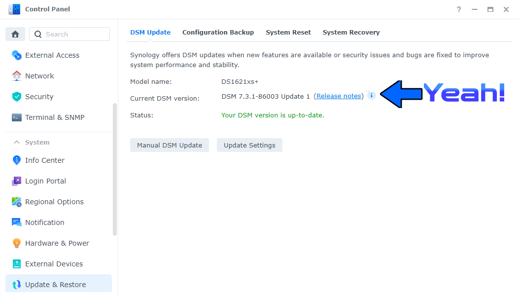 Synology DSM 7.3.1 86003 Update 1 Released 3