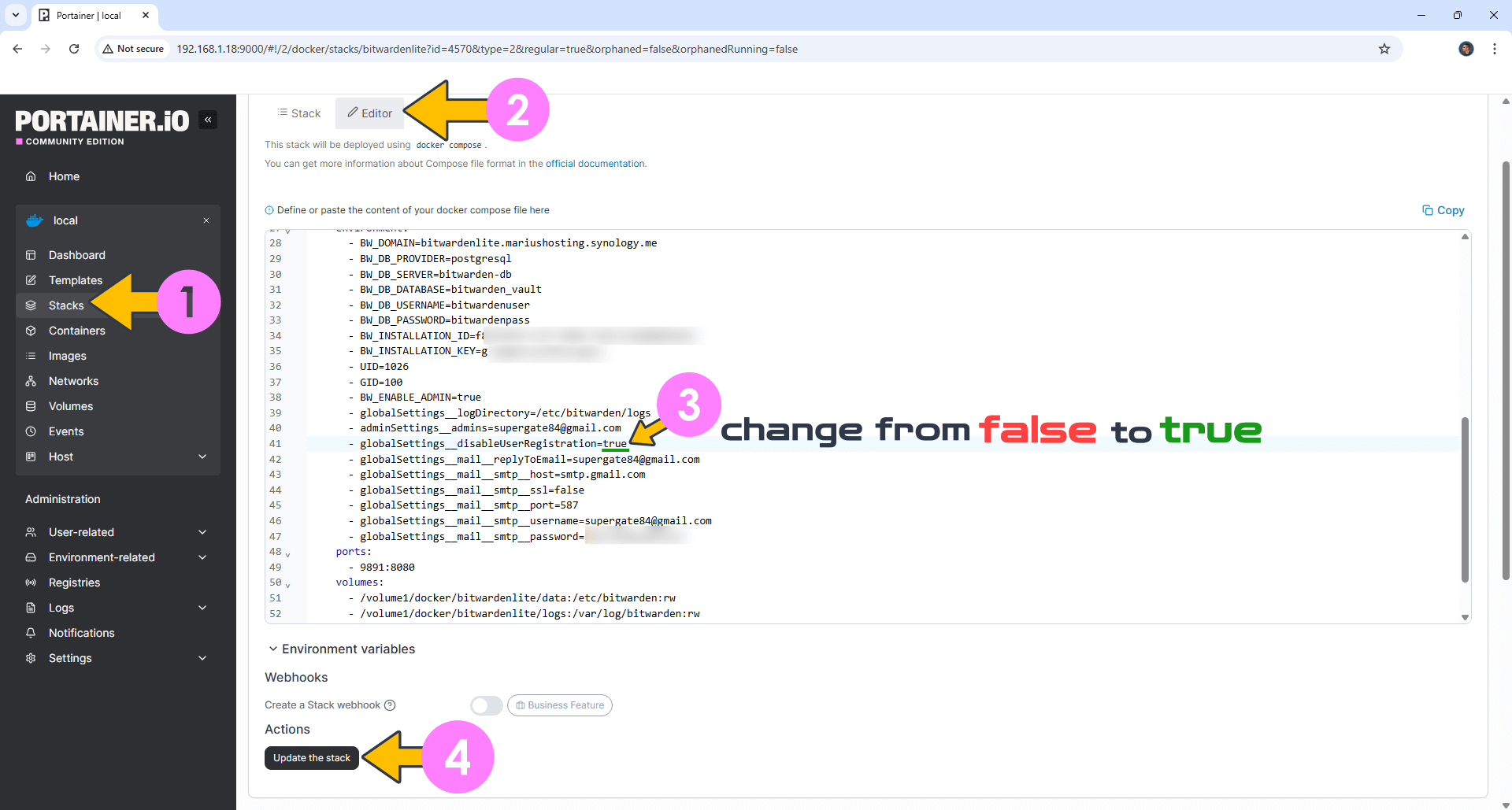 Bitwarden Lite Synology NAS Set up 17