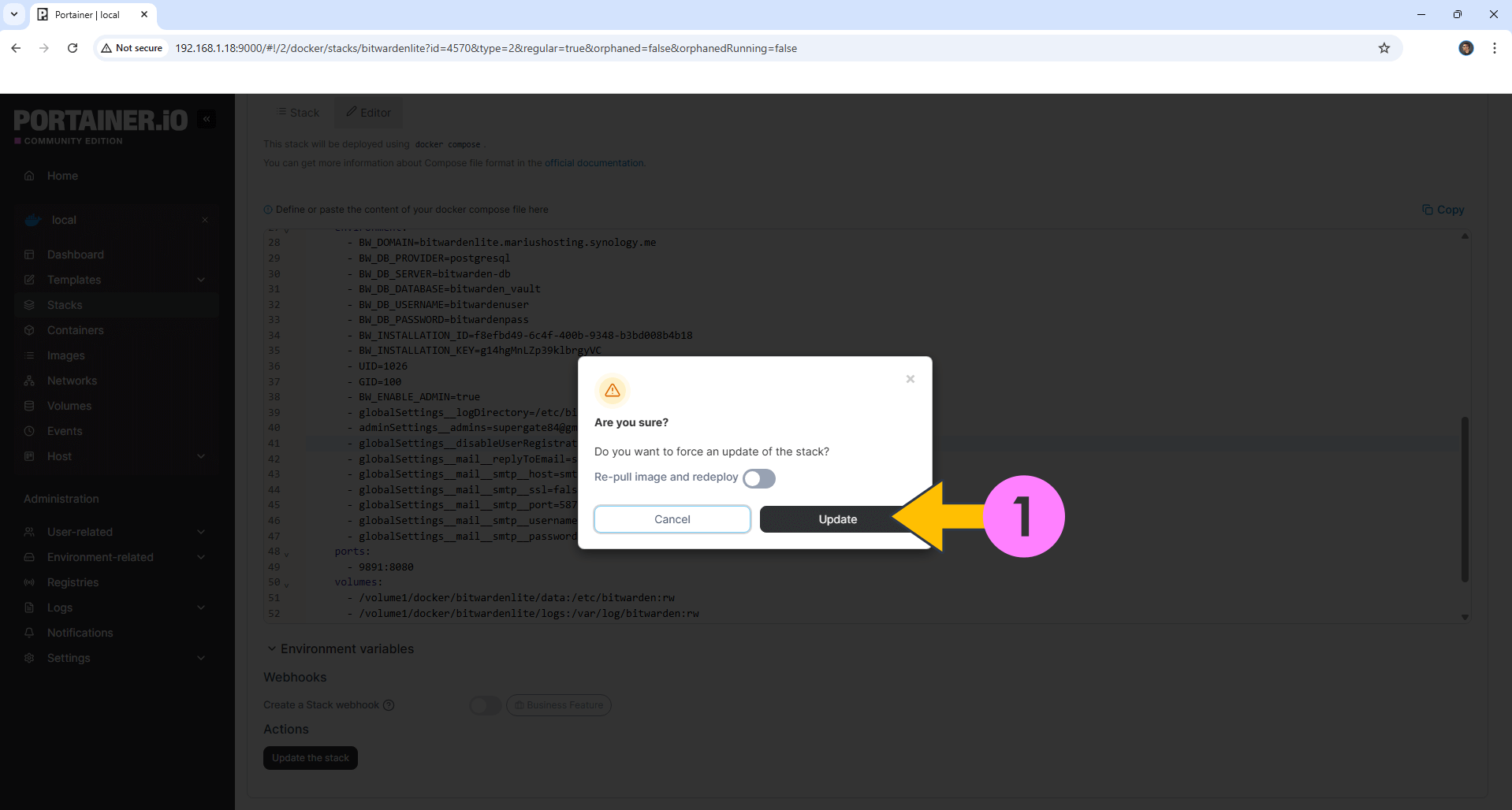 Bitwarden Lite Synology NAS Set up 18