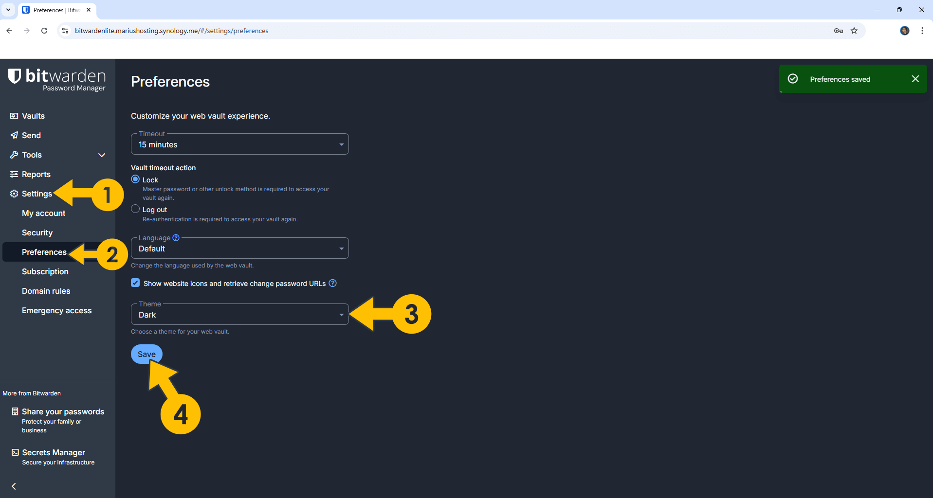 Bitwarden Lite Synology NAS Set up 20