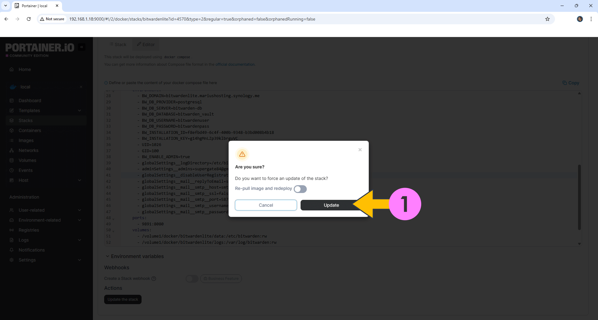 Bitwarden Lite UGREEN NAS Set up 15