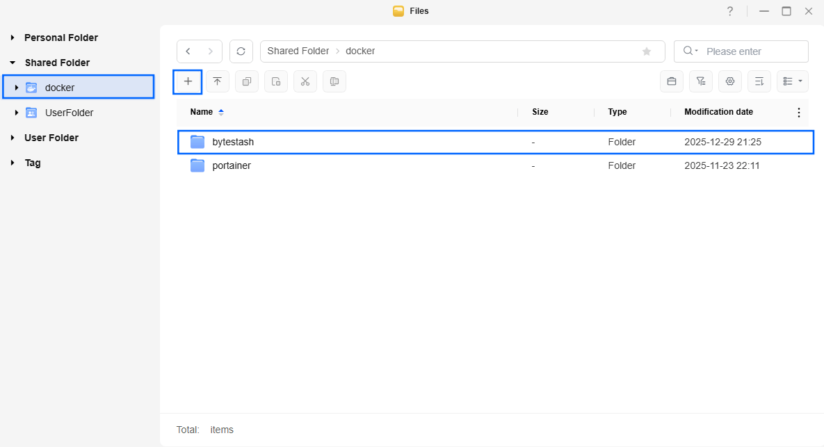 ByteStash UGREEN NAS Set up 1