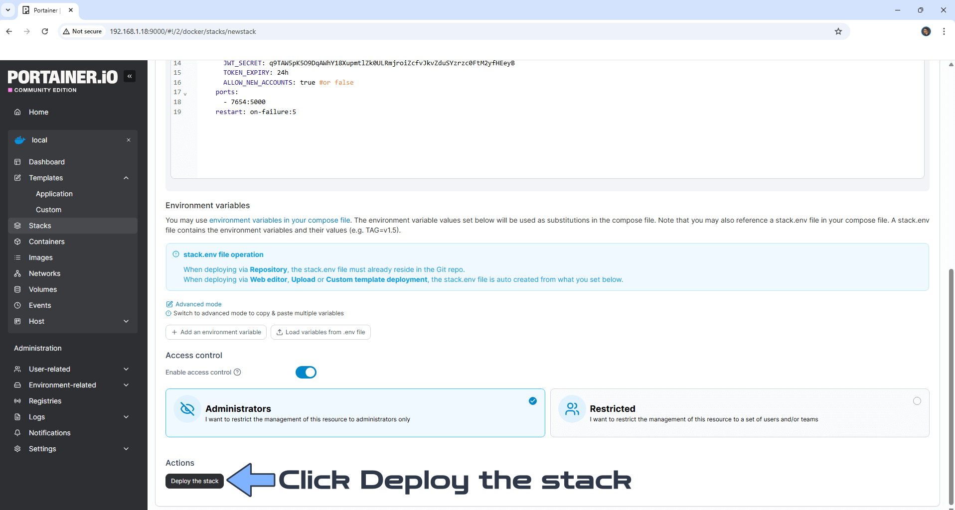 ByteStash UGREEN NAS Set up 3