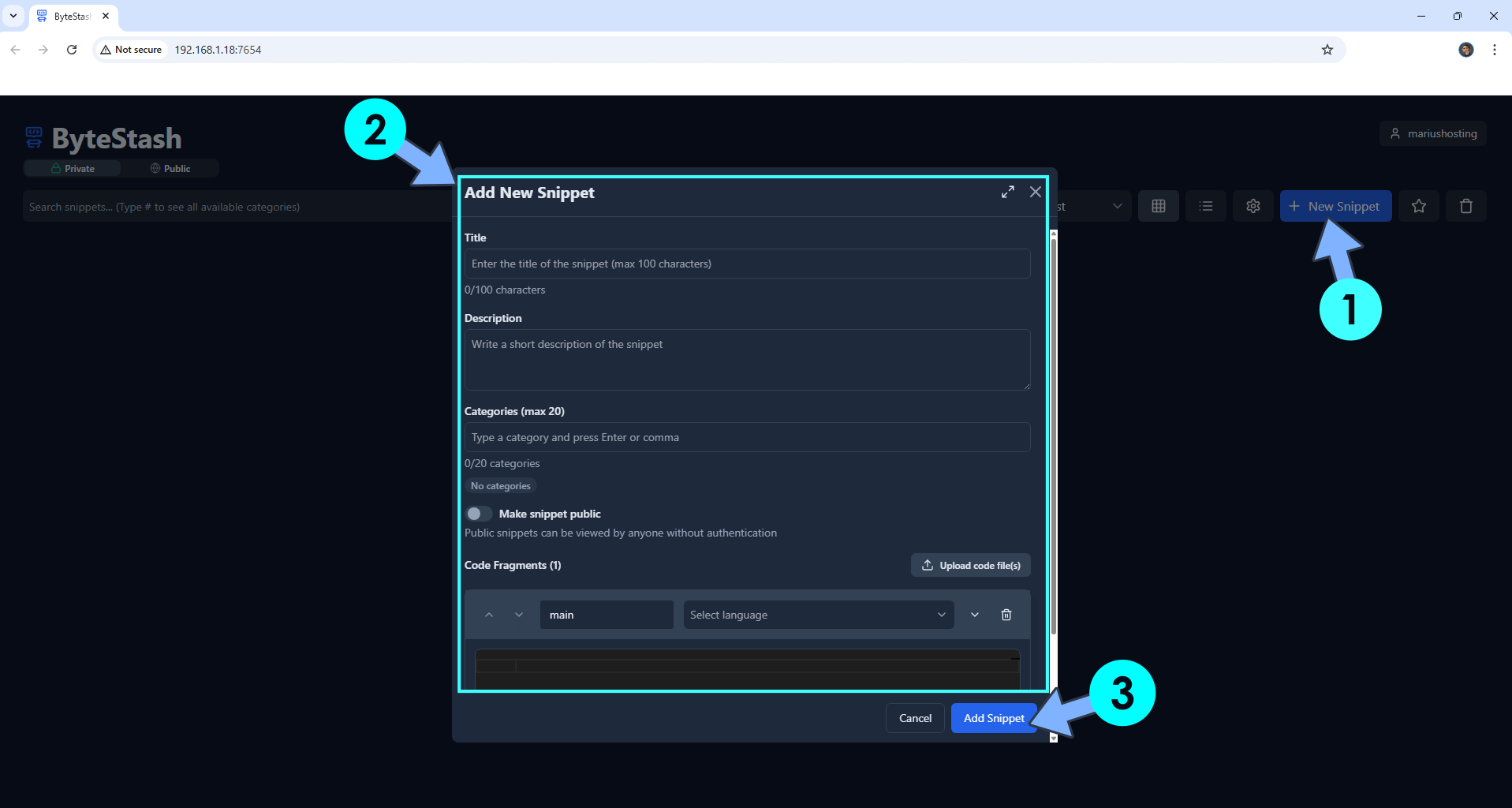 ByteStash UGREEN NAS Set up 7