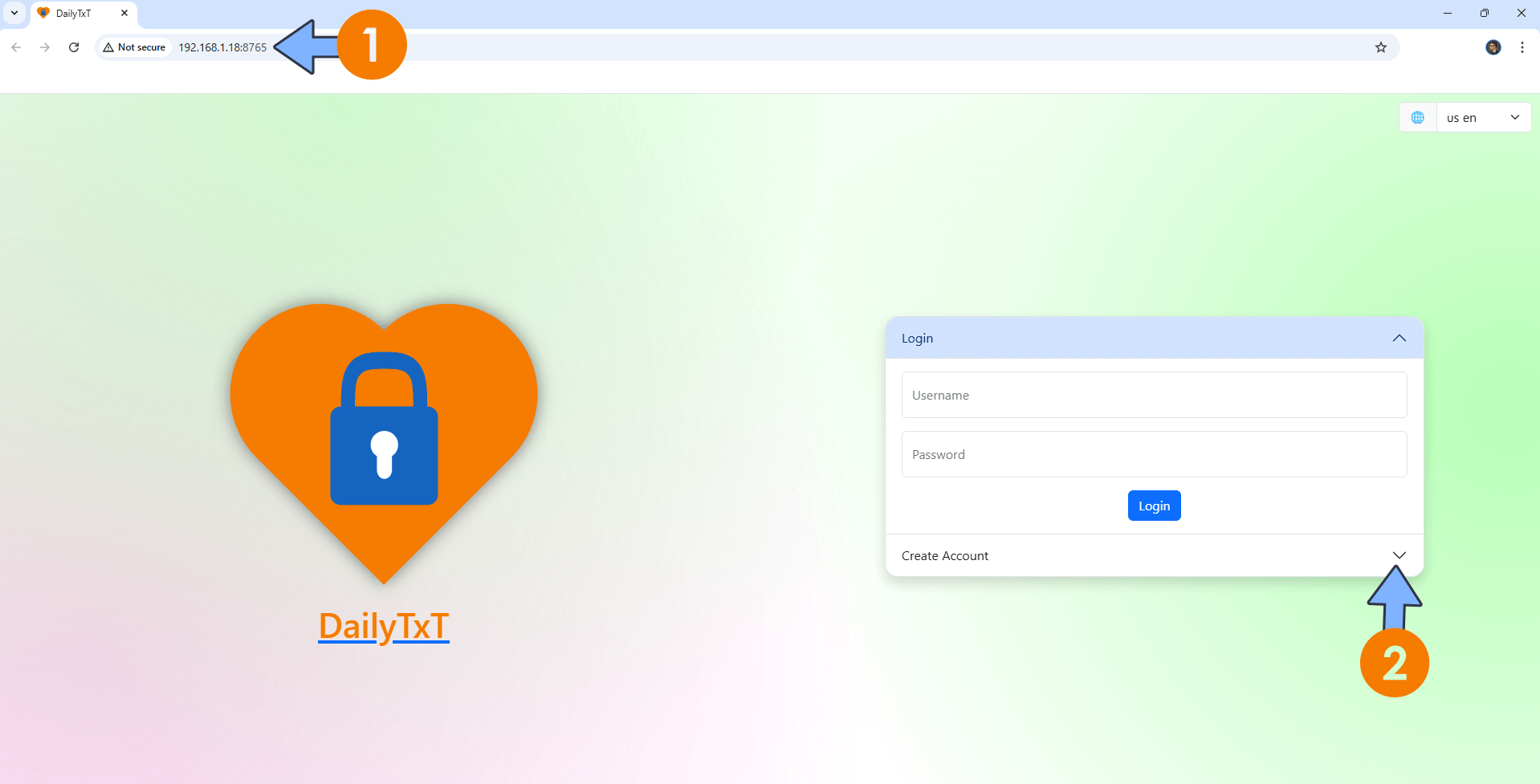 DailyTxT Synology NAS Portainer Set up 4
