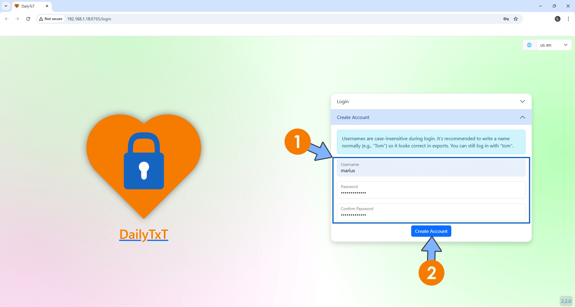 DailyTxT Synology NAS Portainer Set up 5