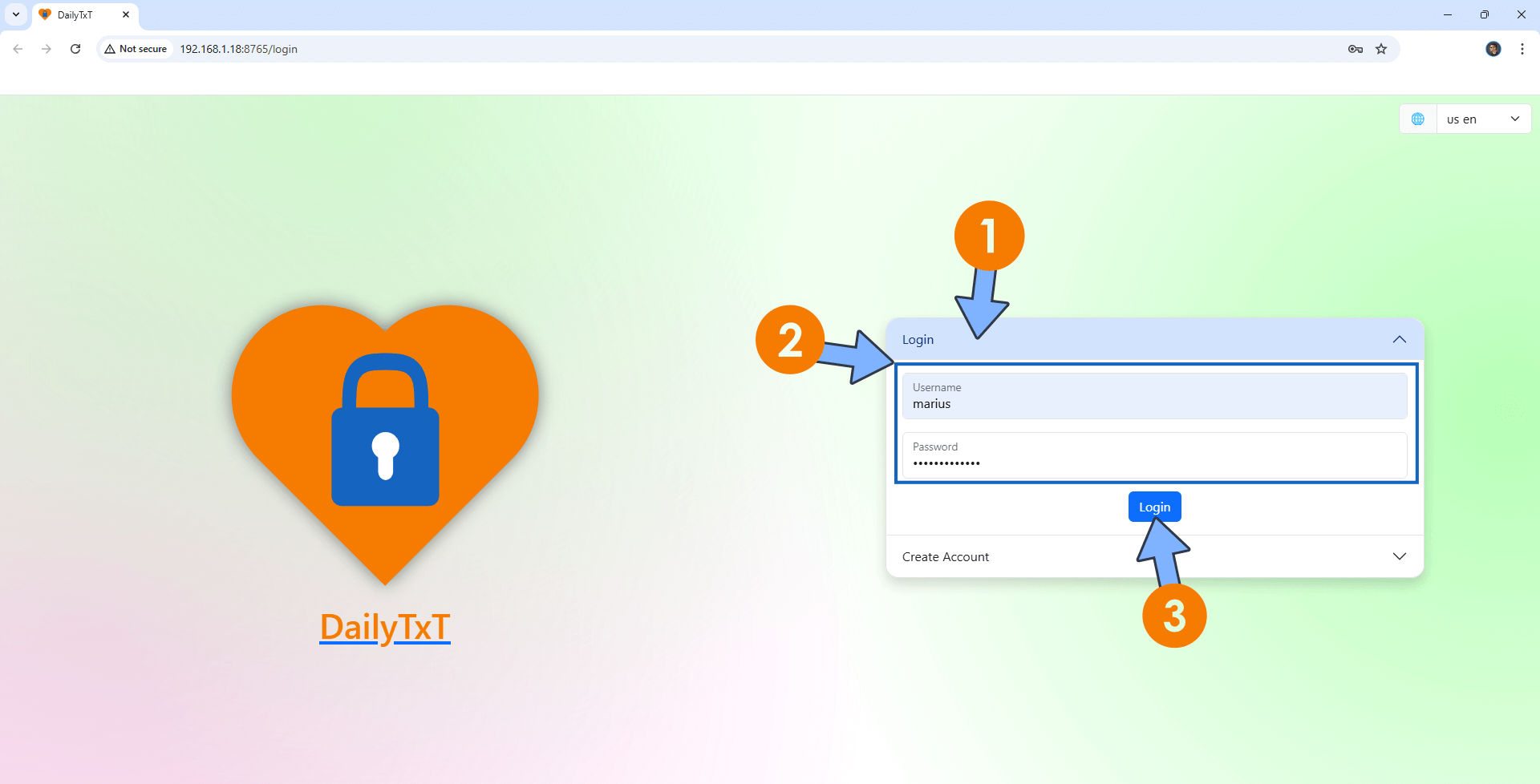 DailyTxT Synology NAS Portainer Set up 6