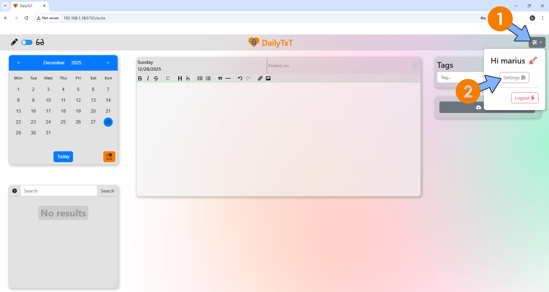 DailyTxT Synology NAS Portainer Set up 7