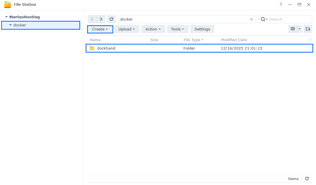 Dockhand Synology NAS Set up 1 new 2026