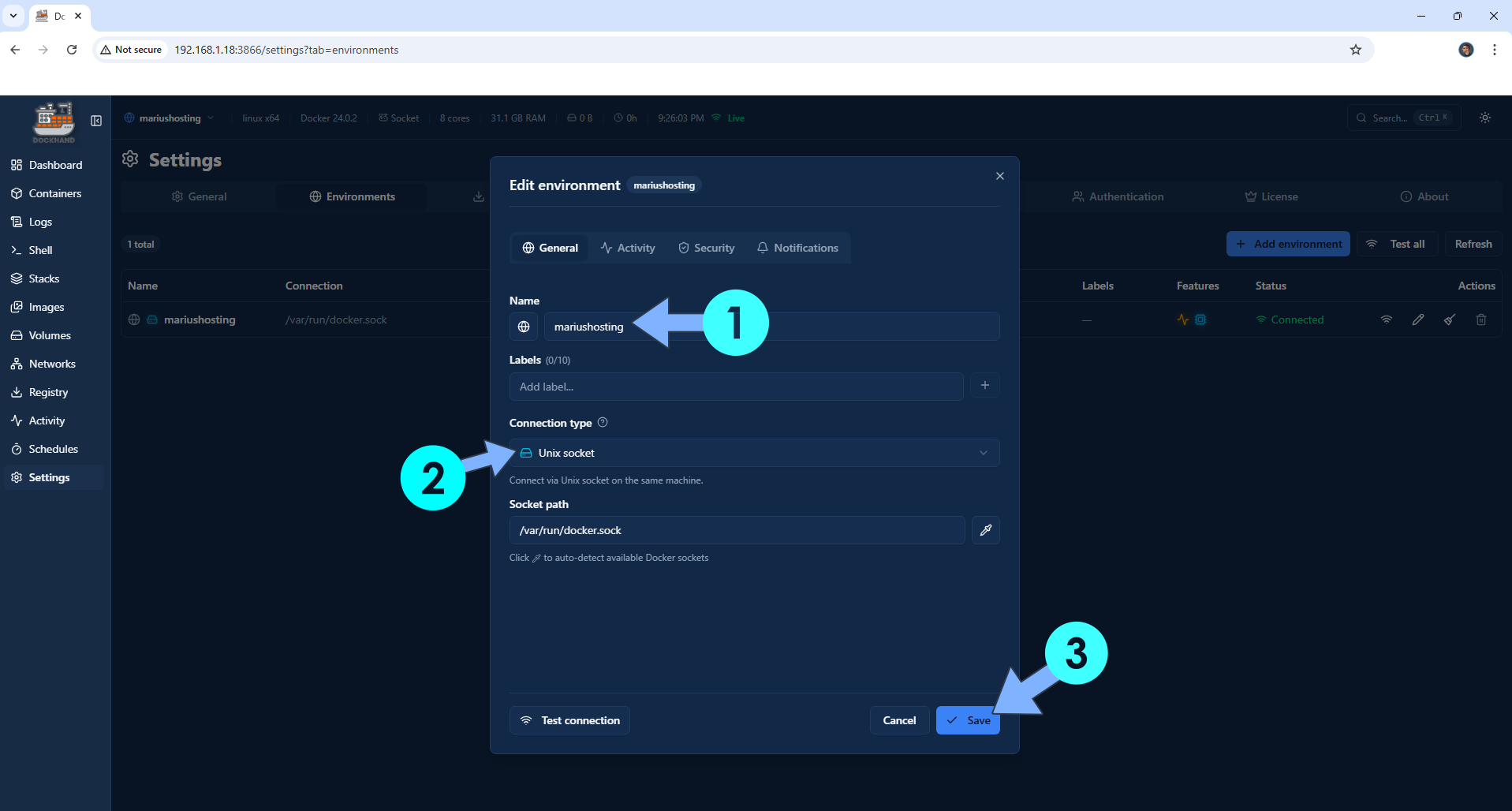 Dockhand Synology NAS Set up 6
