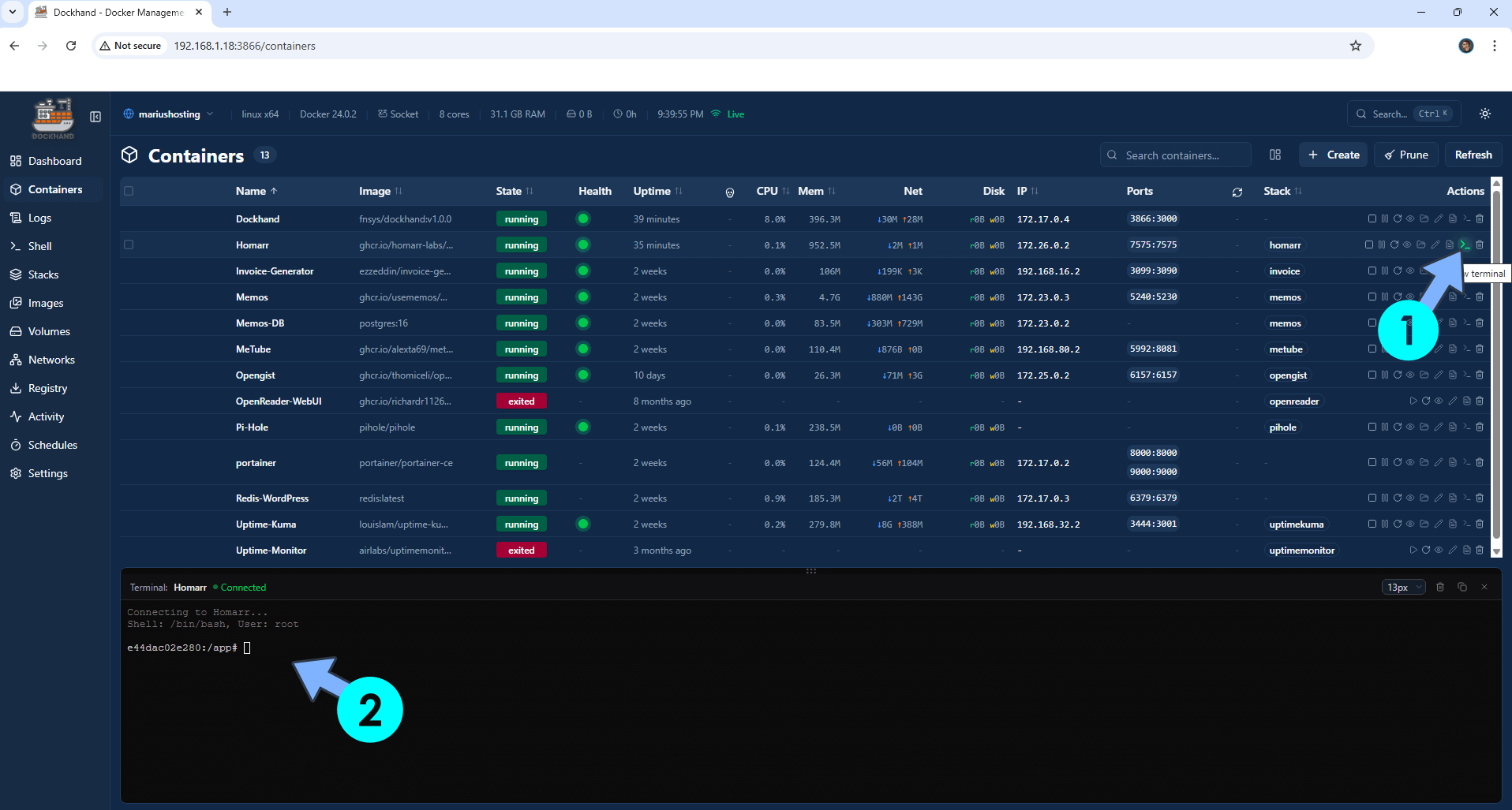 Dockhand UGREEN NAS Docker Install 14