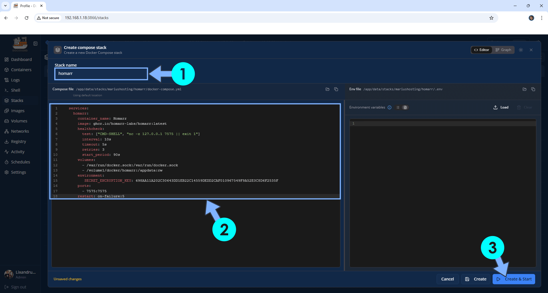 Dockhand UGREEN NAS Set up 2 new 2026