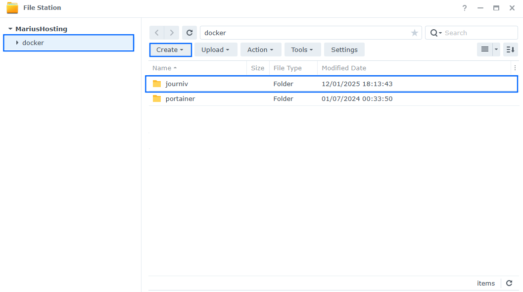 Journiv Synology NAS Set up 1