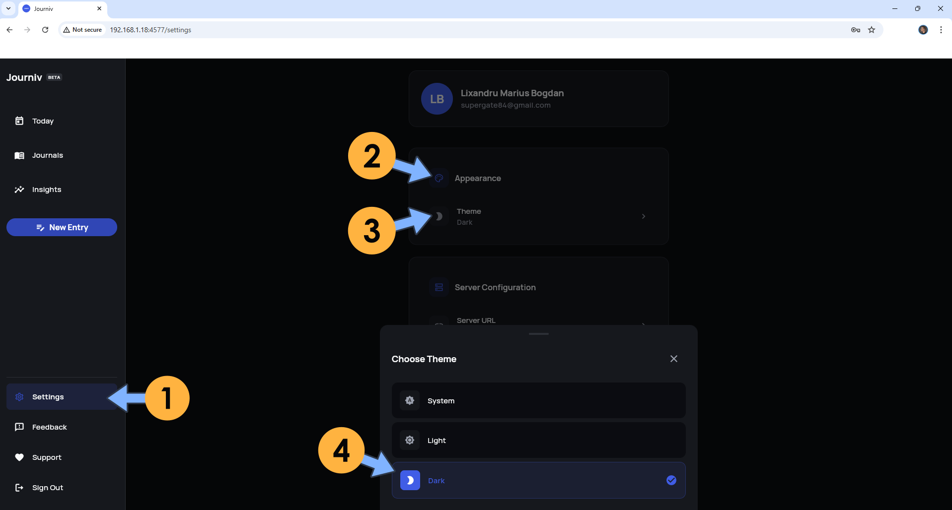 Journiv Synology NAS Set up 6
