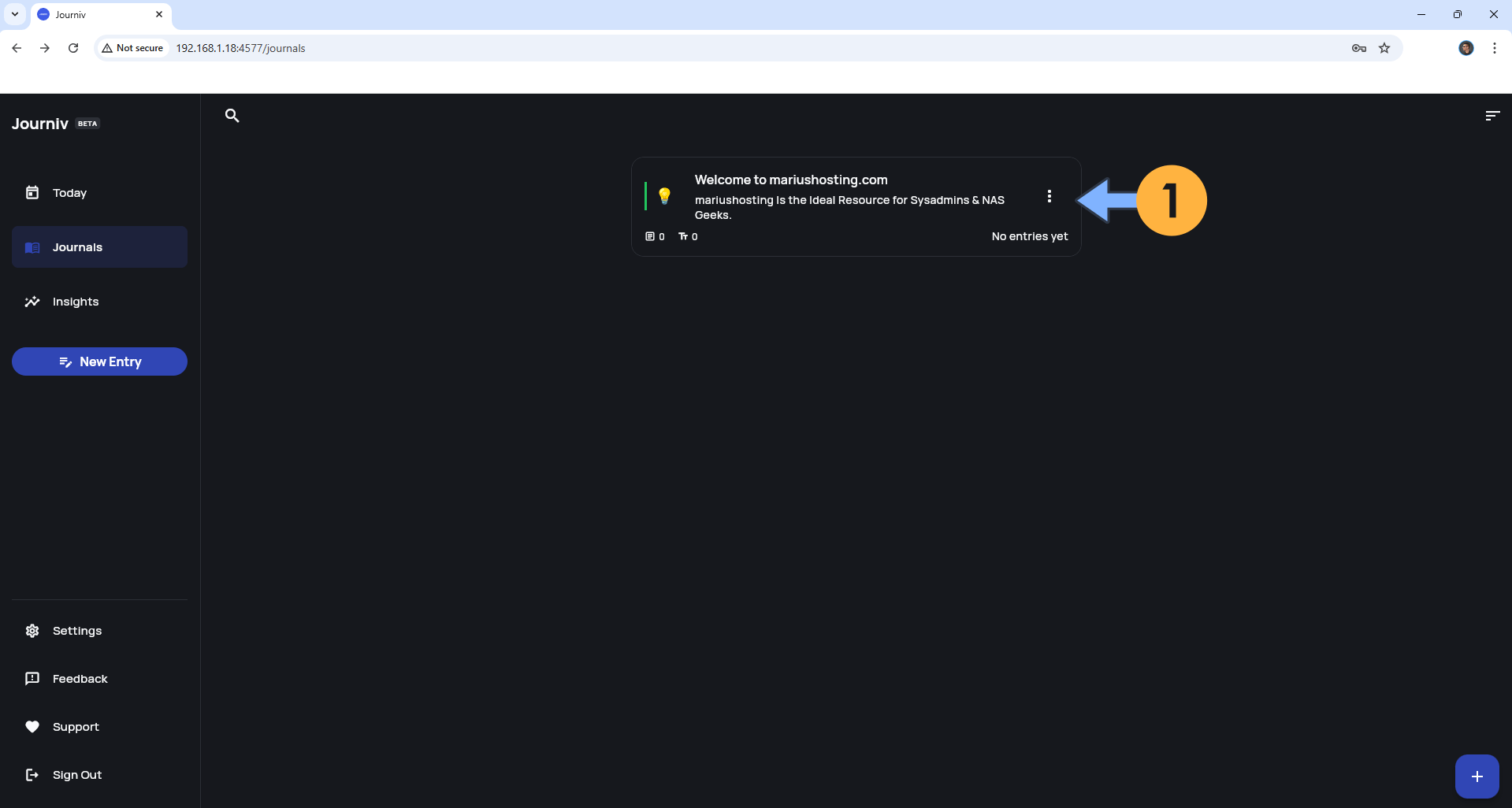 Journiv Synology NAS Set up 8