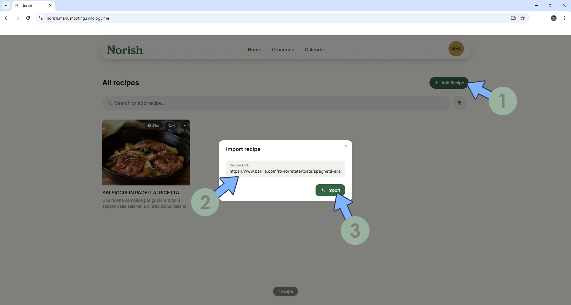 Norish Synology NAS Set up 10