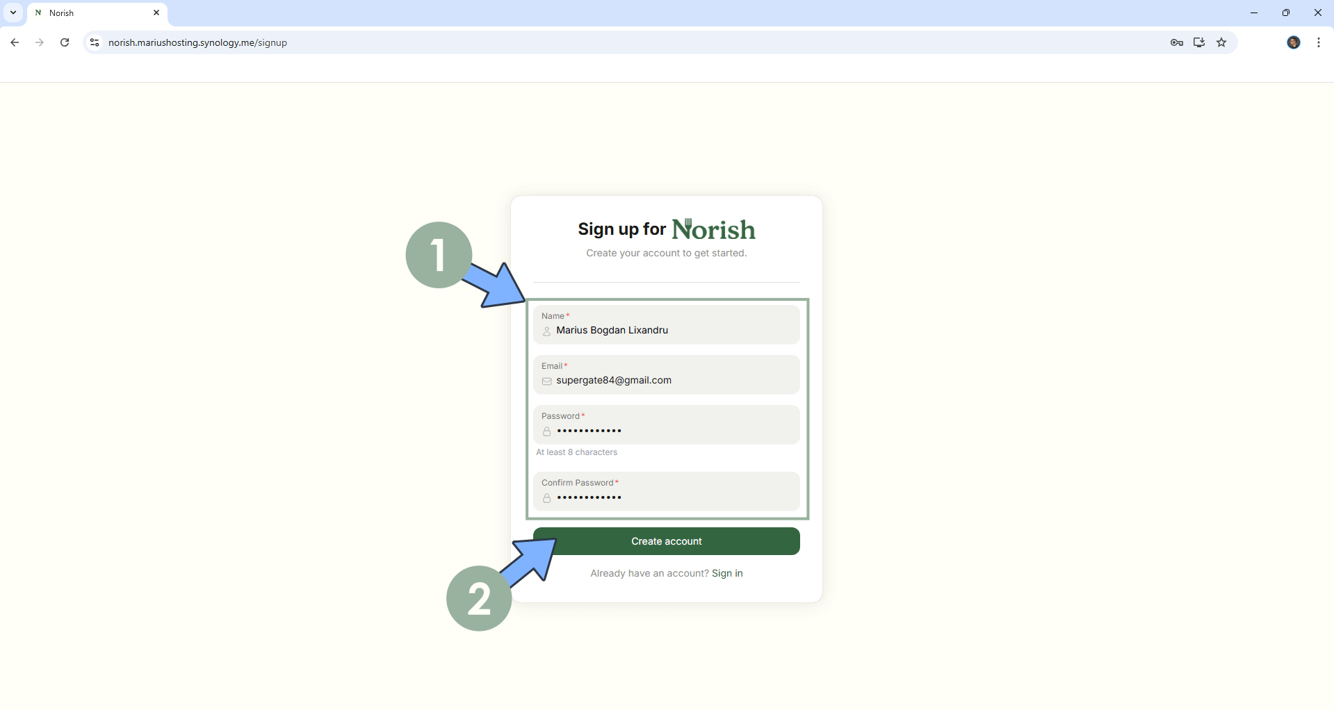 Norish Synology NAS Set up 9