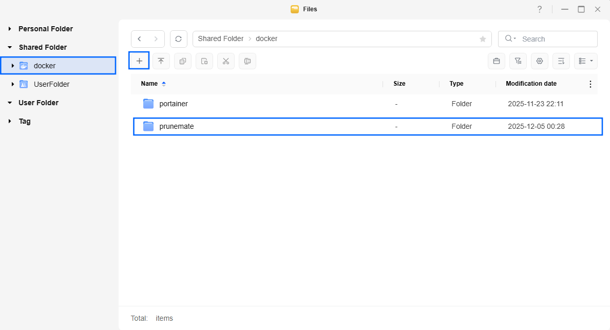 PruneMate UGREEN NAS Set up 1