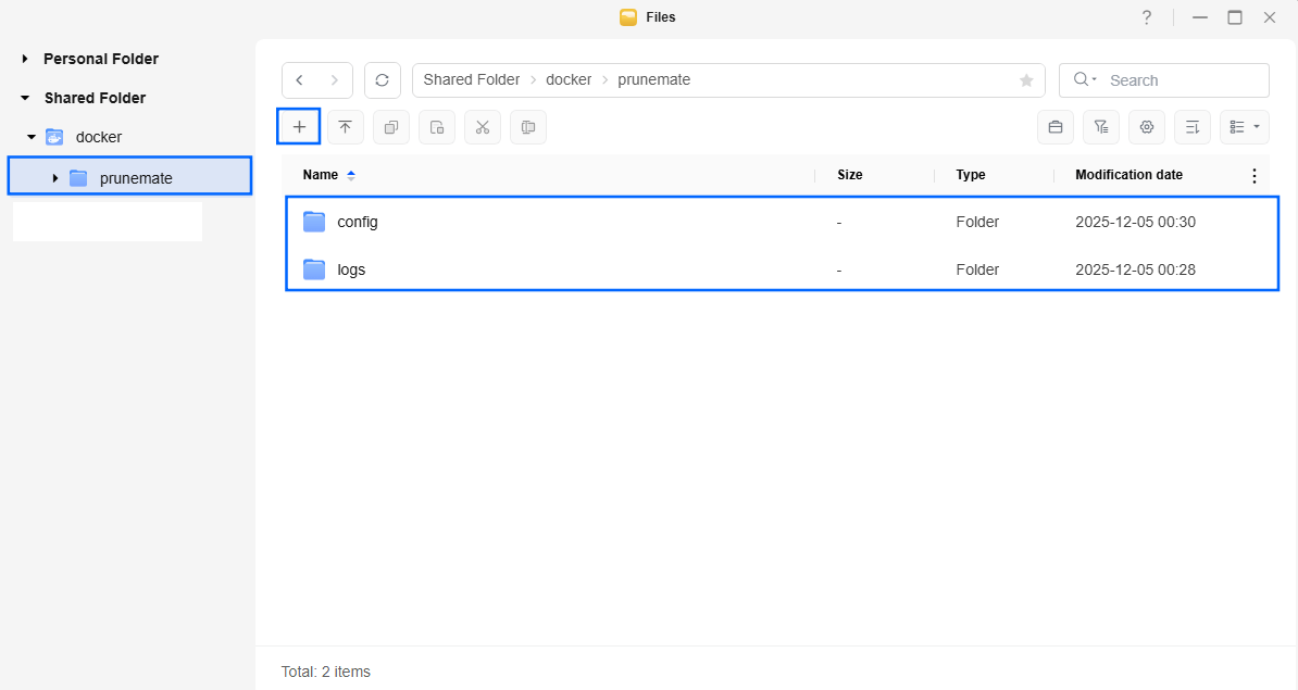 PruneMate UGREEN NAS Set up 2
