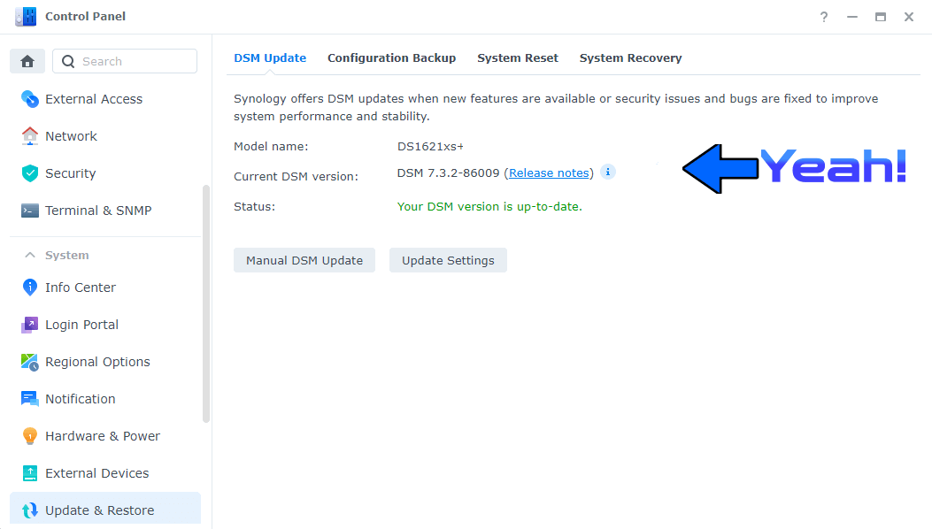 Synology DSM 7.3.2-86009 3