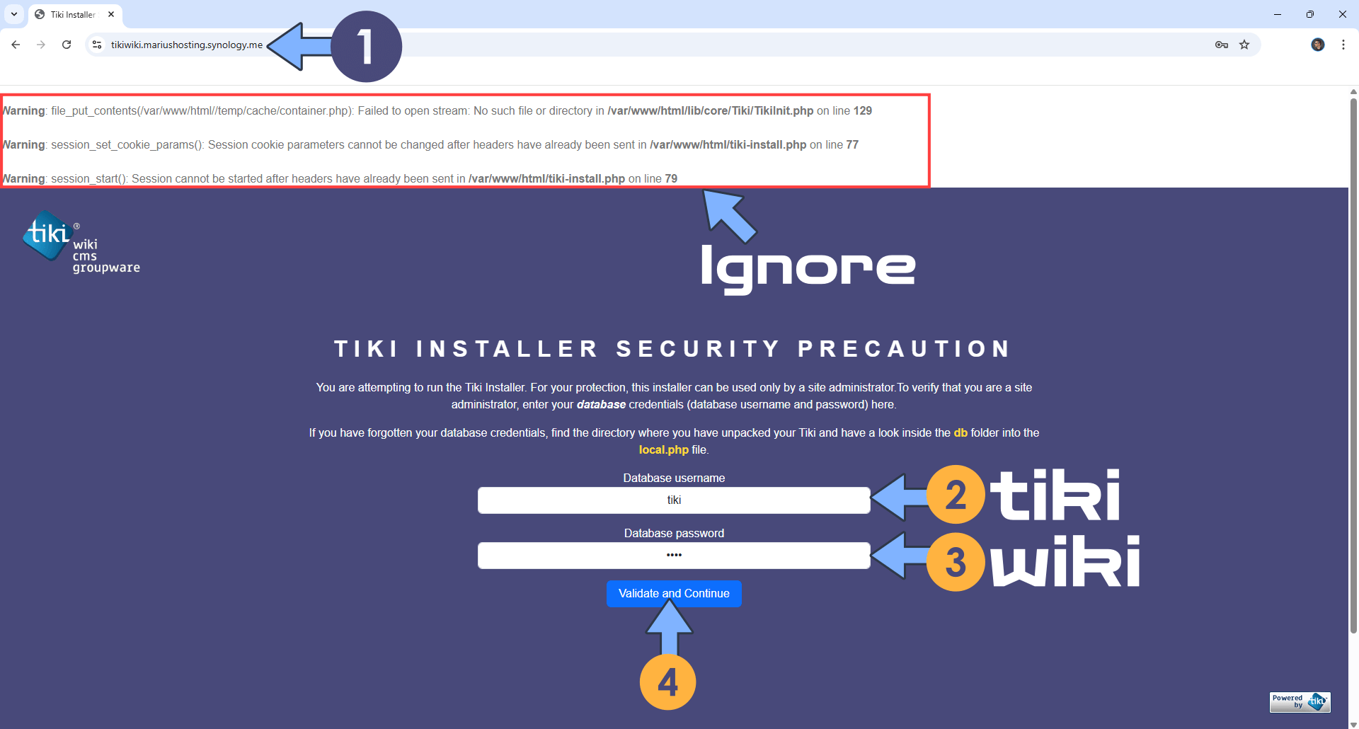 Tiki Wiki Synology NAS Set up 11