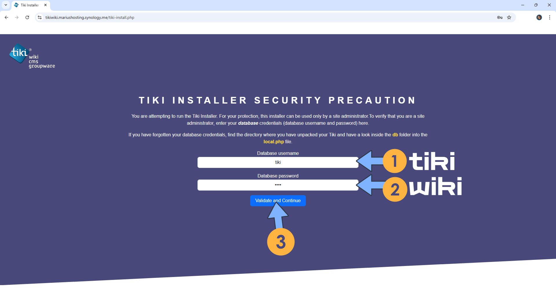 Tiki Wiki Synology NAS Set up 13