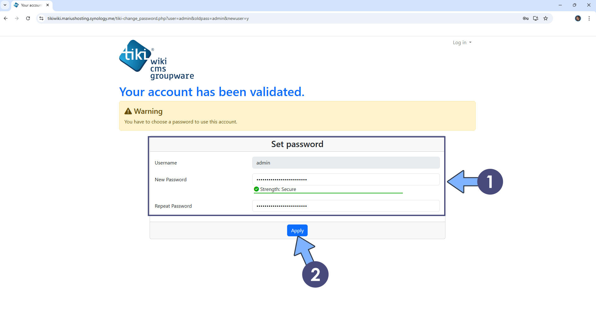 Tiki Wiki Synology NAS Set up 24