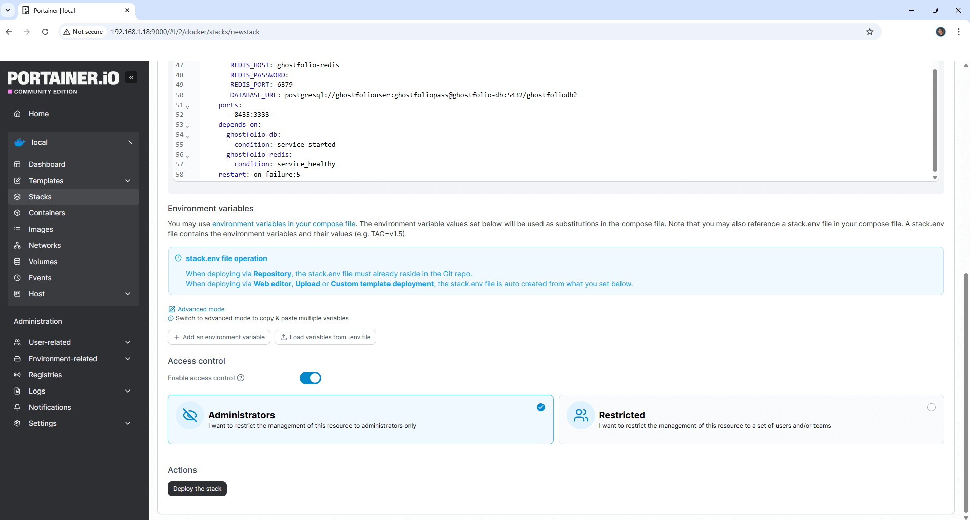 Ghostfolio UGREEN NAS Set up 4 new 2028