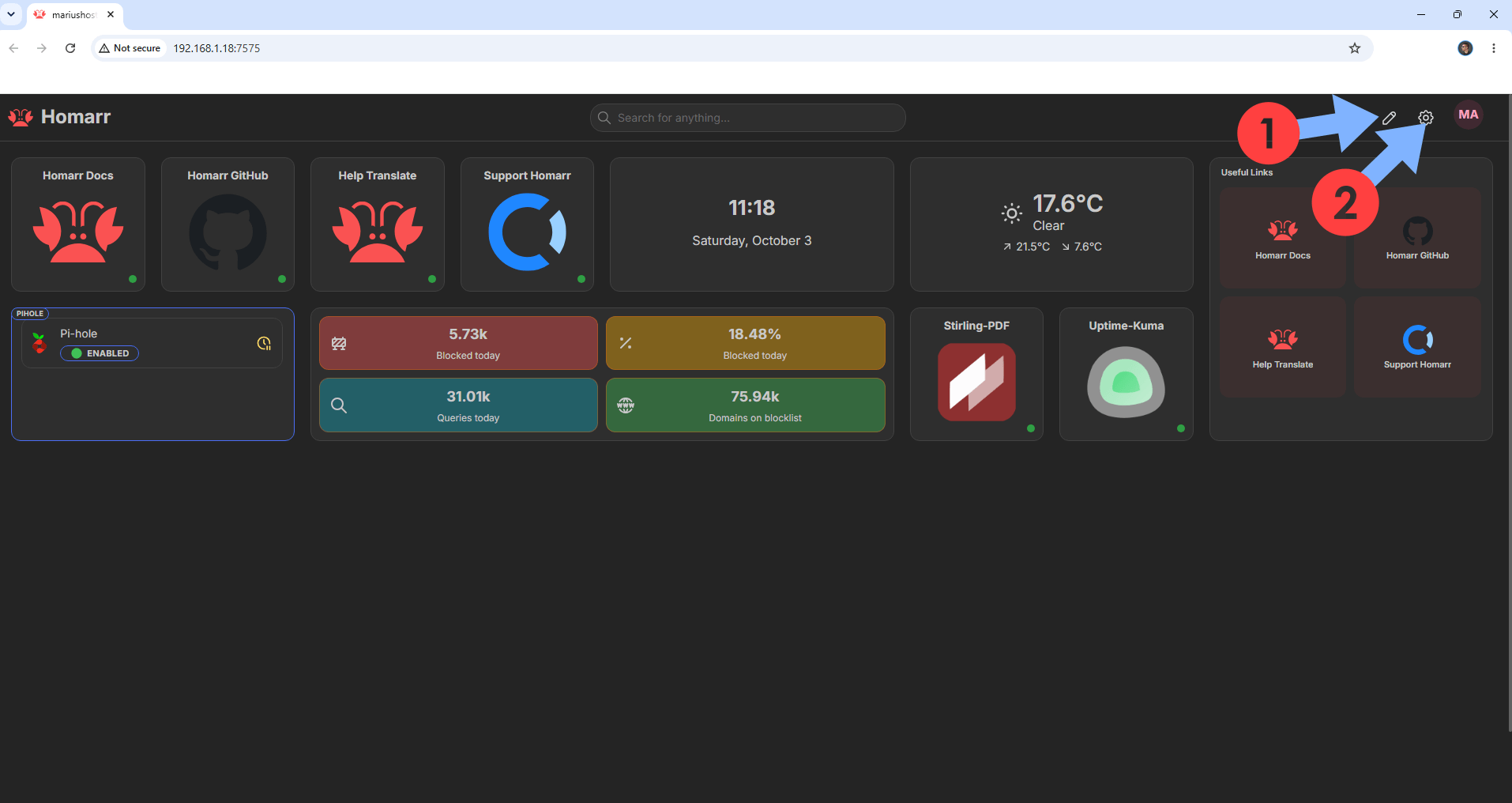 Homarr Synology NAS Set up 14 new version 2027