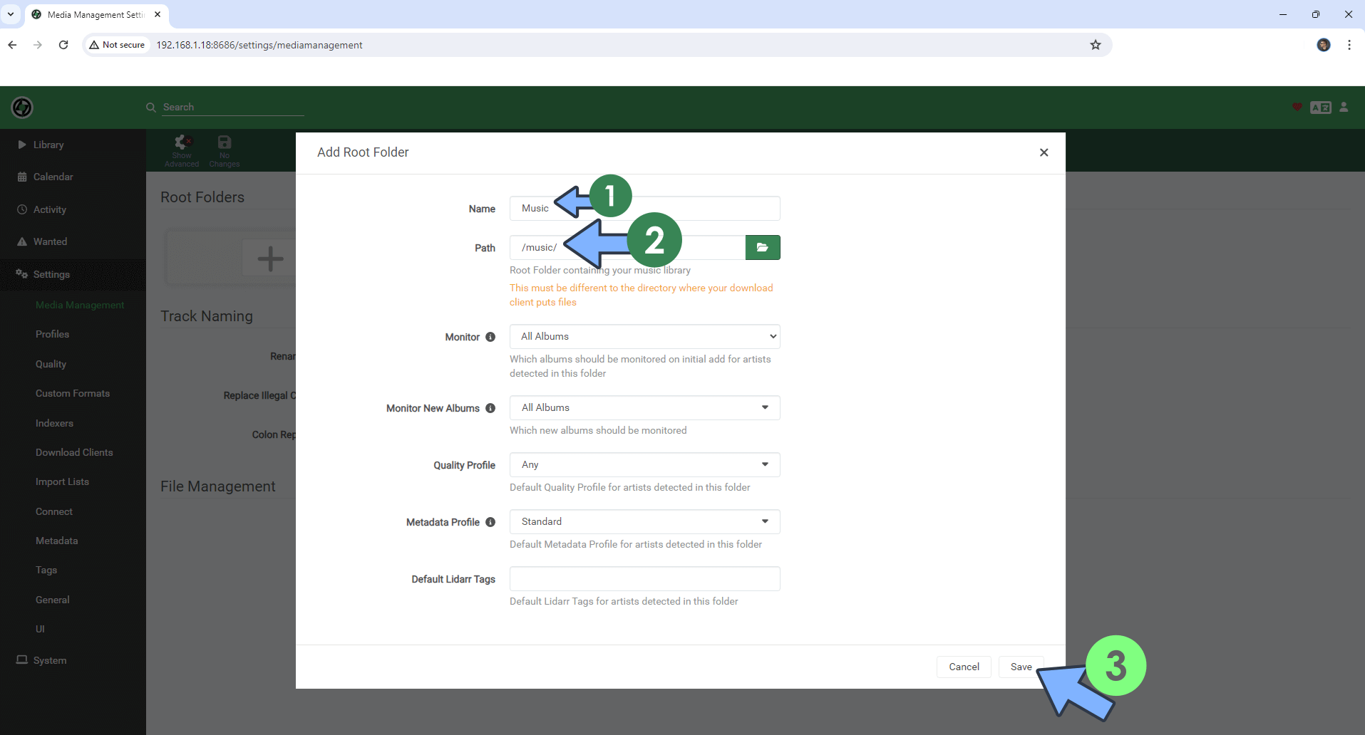 Lidarr UGREEN NAS Set up 8