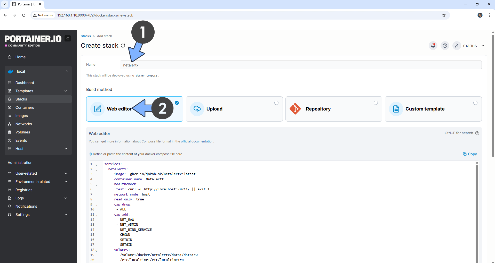NetAlertX UGREEN NAS Set up 3
