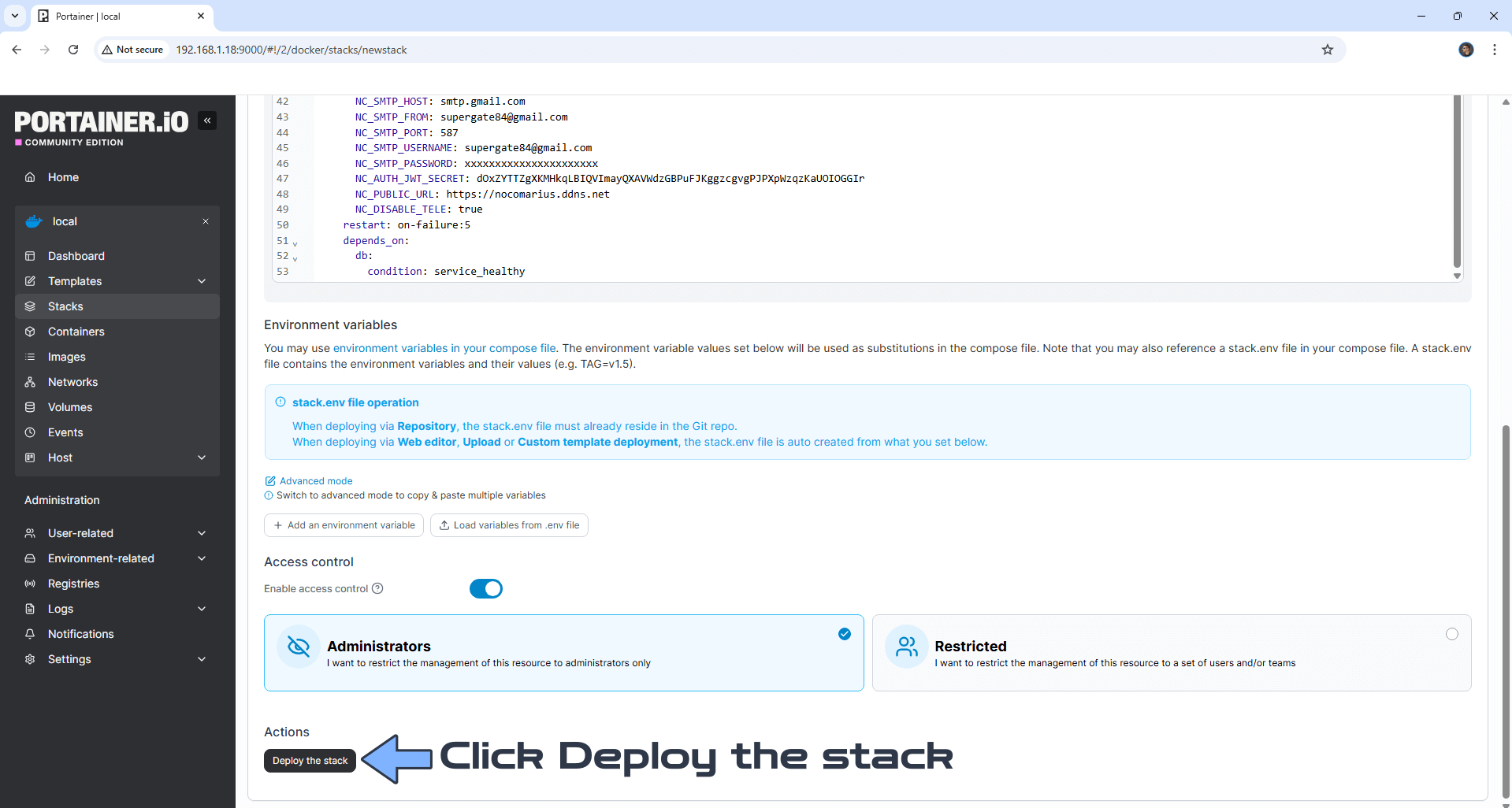 NocoDB UGREEN NAS Set up 5