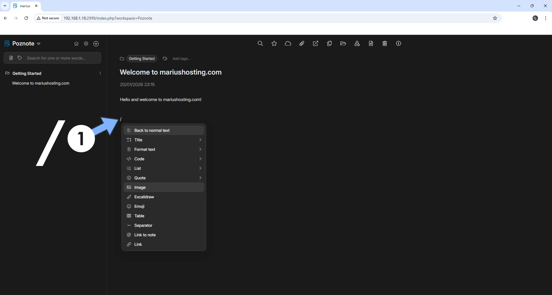 Poznote Synology NAS Set up 11